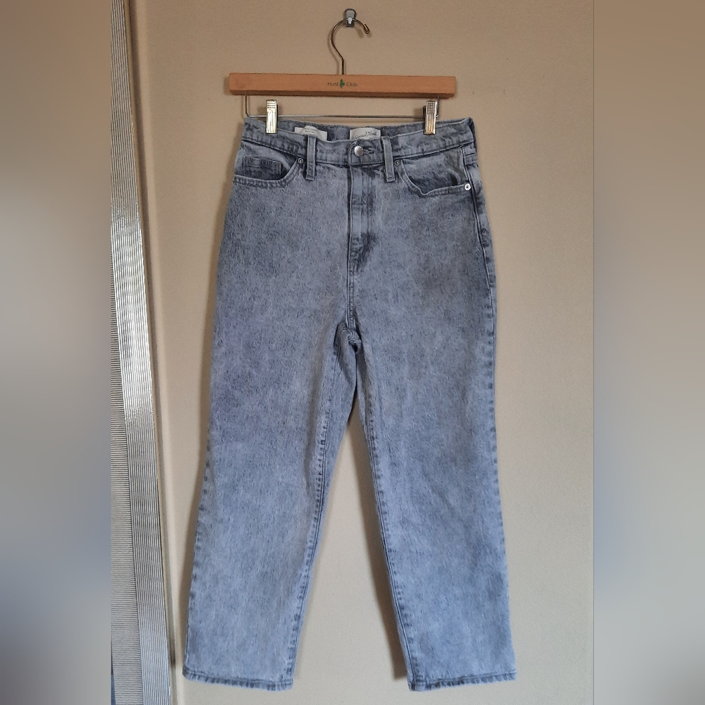 Universal Thread Vintage Straight Acid Mottled Stone Washed Gray Women's Jeans